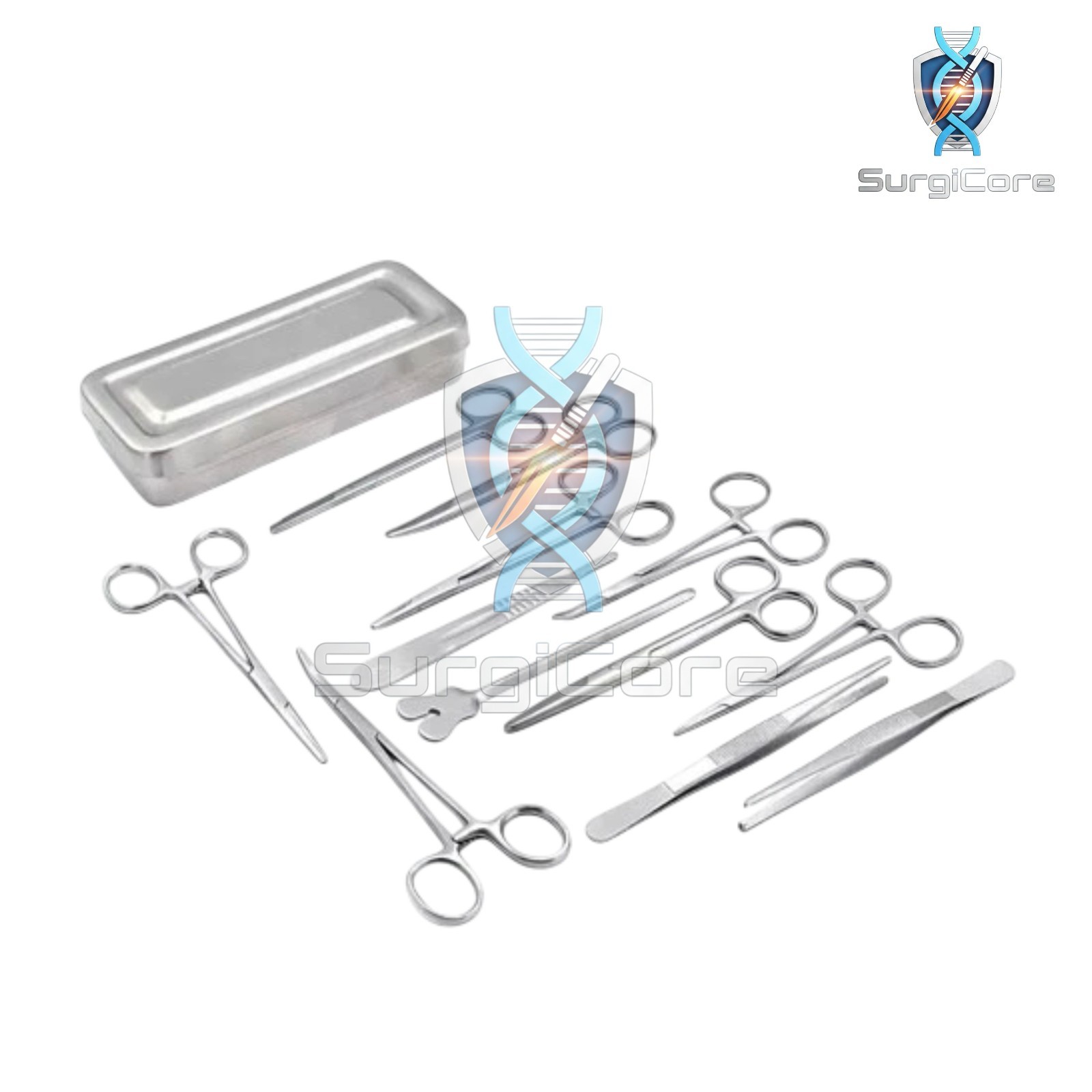 13 Pieces Basic Minor Surgery Kit Steel Box Surgical Instruments