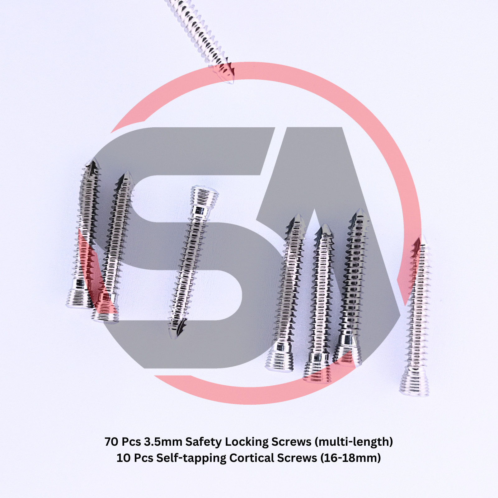 Veterinary TPLO Plates 3.5mm L/R Locking With Screws 71 Pcs Set SS
