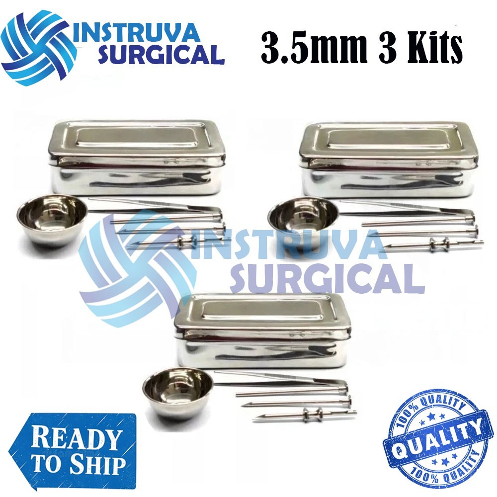 3 HRT Trocar kit 3.5mm 3 kits ,Hormone Replacement Pellet Insertion Kit 3 Sets
