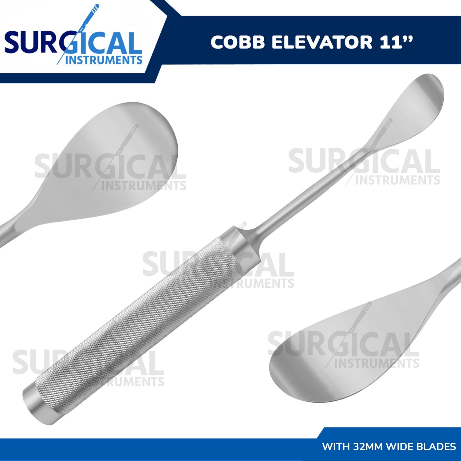 Elevator Spinal Cobb 11″ Curved with 32mm Wide Blade Orthopedic German Grade