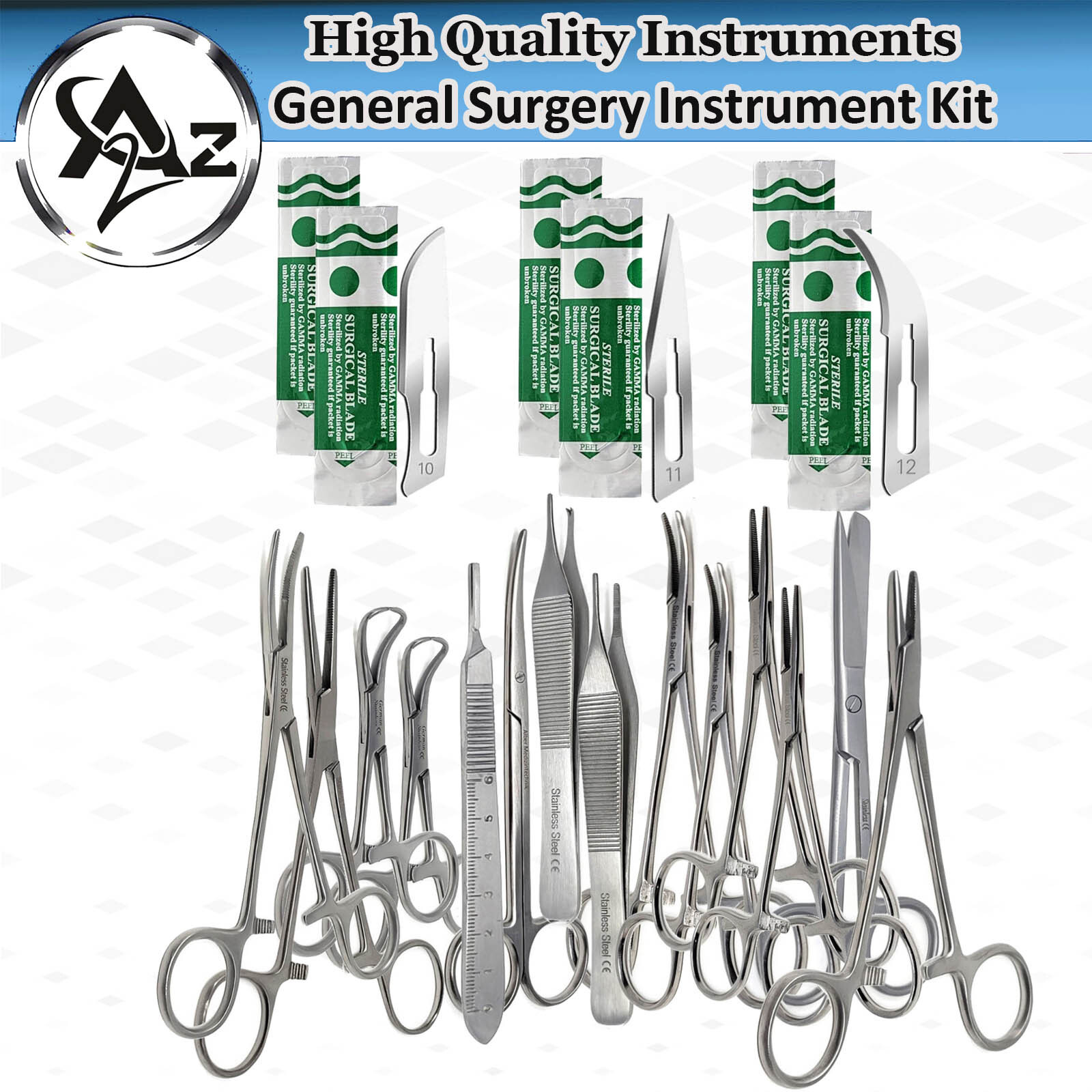 NEW 44 PCS CANINE+FELINE SPAY PACK VET GENERAL SURGICAL INSTRUMENTS STAINLESS CE