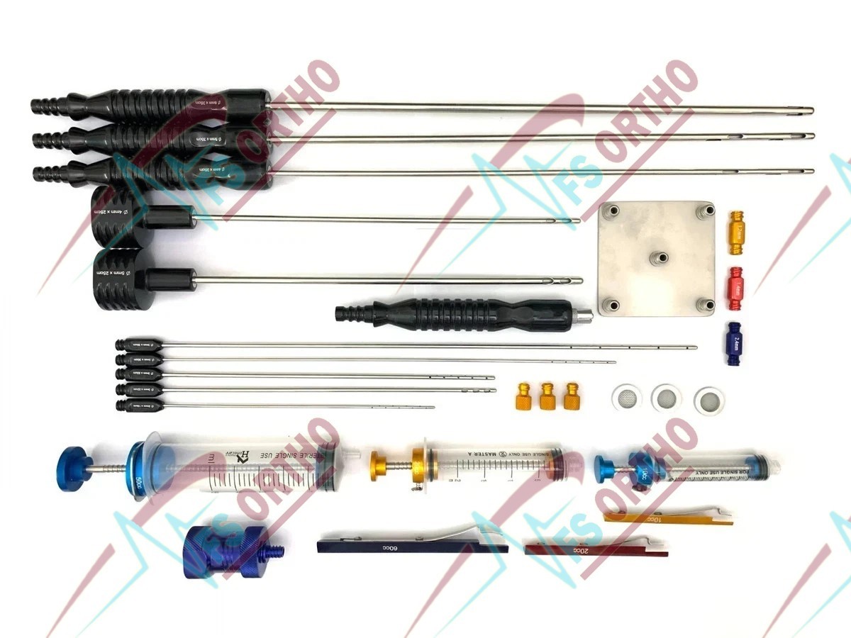 Liposuction Cannulas Fat Grafting Handle and Luer Lock Kit A+ Plastic Surgery