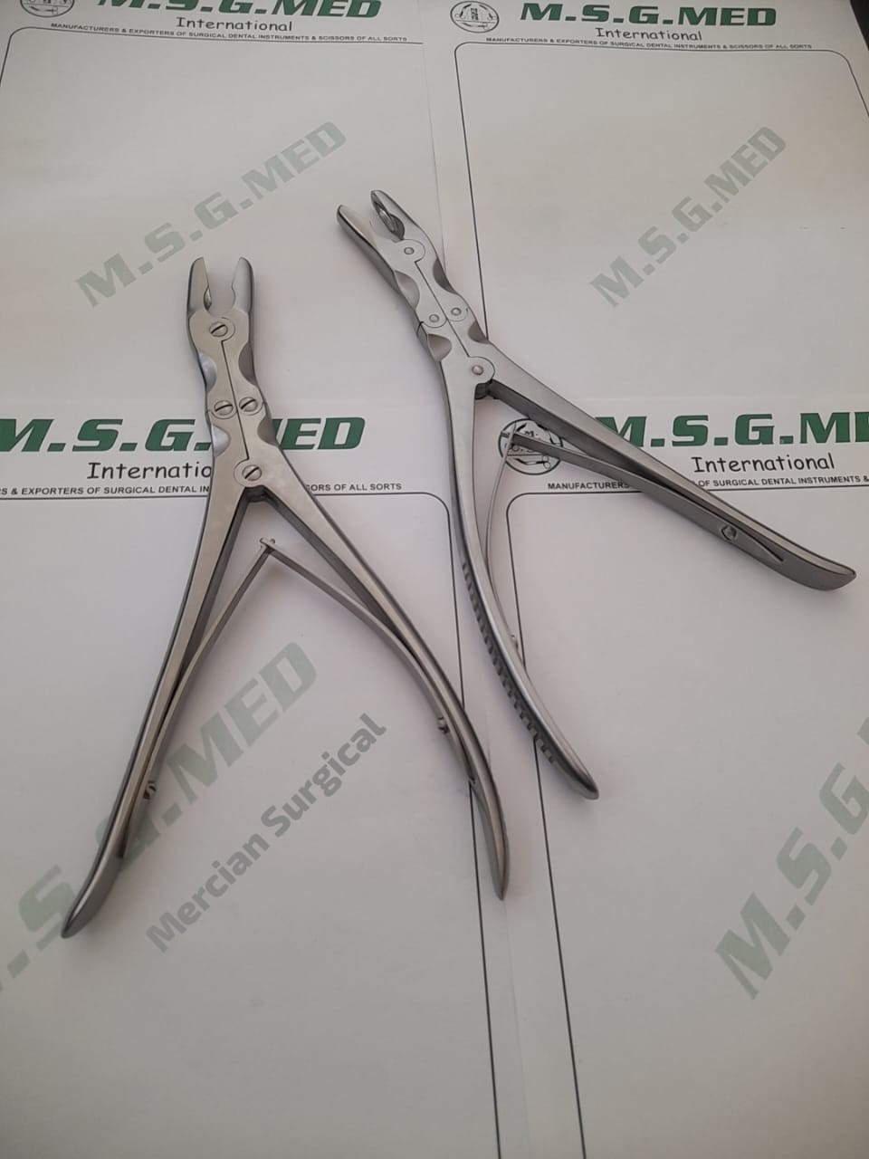 Orthopedic Leksell Bone Nibbler Double Action Angled 24cm/ 3mm,4mm,8mm 2PCS Set