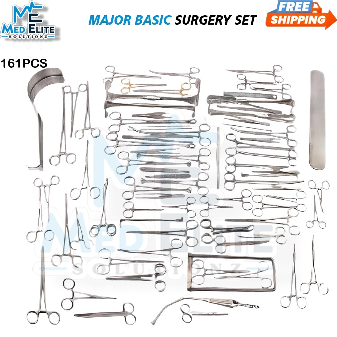 Major Basic Surgery 161 Pcs Set Surgical Instrument Stainless steel German Grade