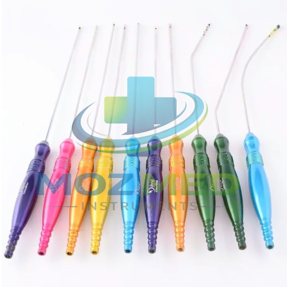 Liposuction Cannulas With Fixed Handle 10 Pcs Set Plastic Surgery Instrument