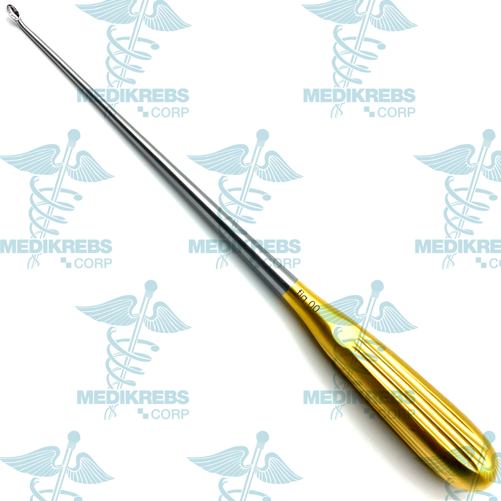 Spratt Brun Bone Curette Curved 26 cm Fig. 00 O.R Grade German Steel Instrument