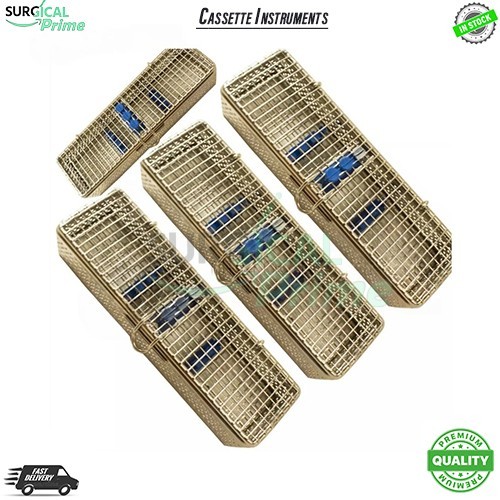 4 PCs Set Cassette Instruments Tray Autoclavable Sterilization Box Dental Tools
