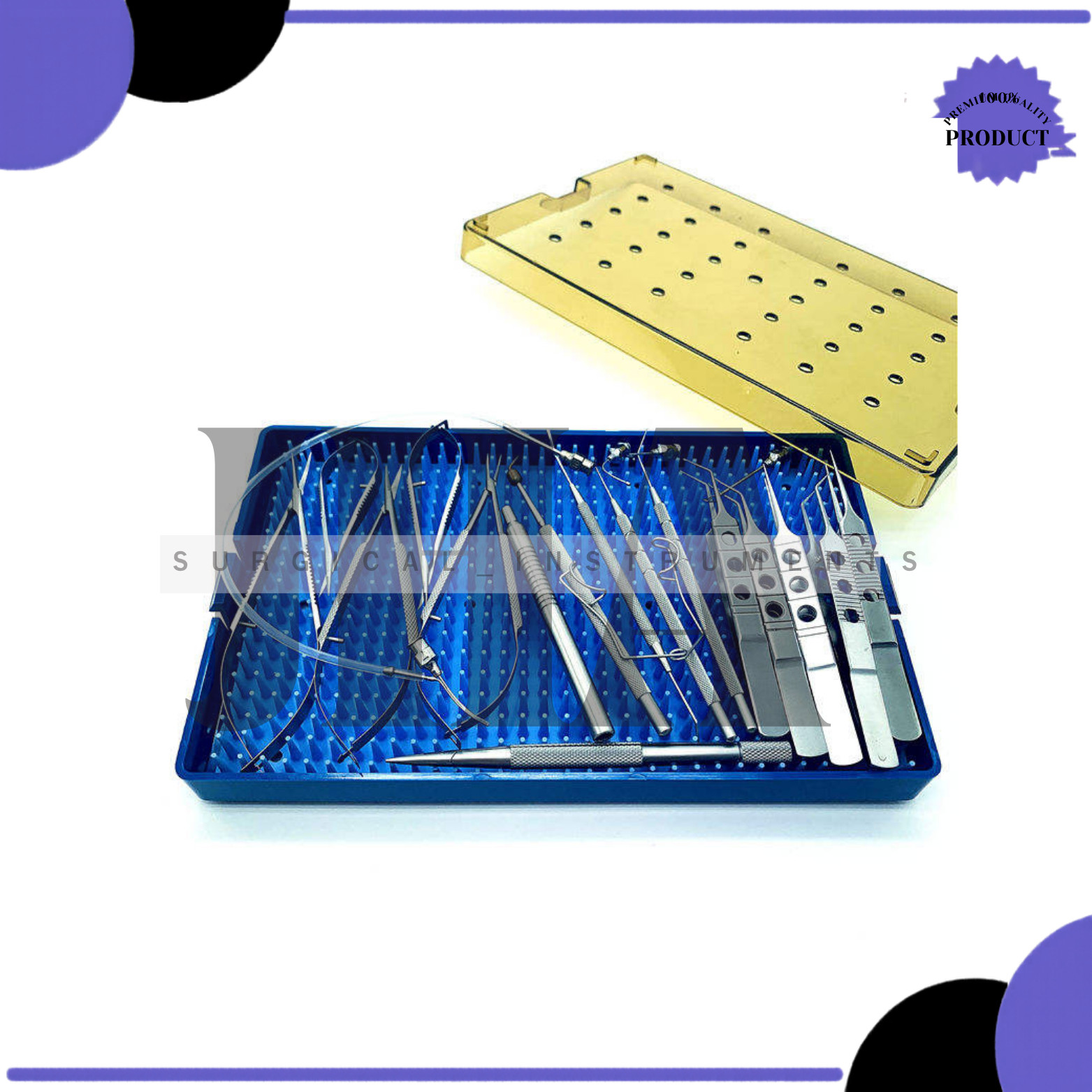 Eye Cataract Titanium Set 21 Pcs Ophthalmic Surgical Instruments Set With Box