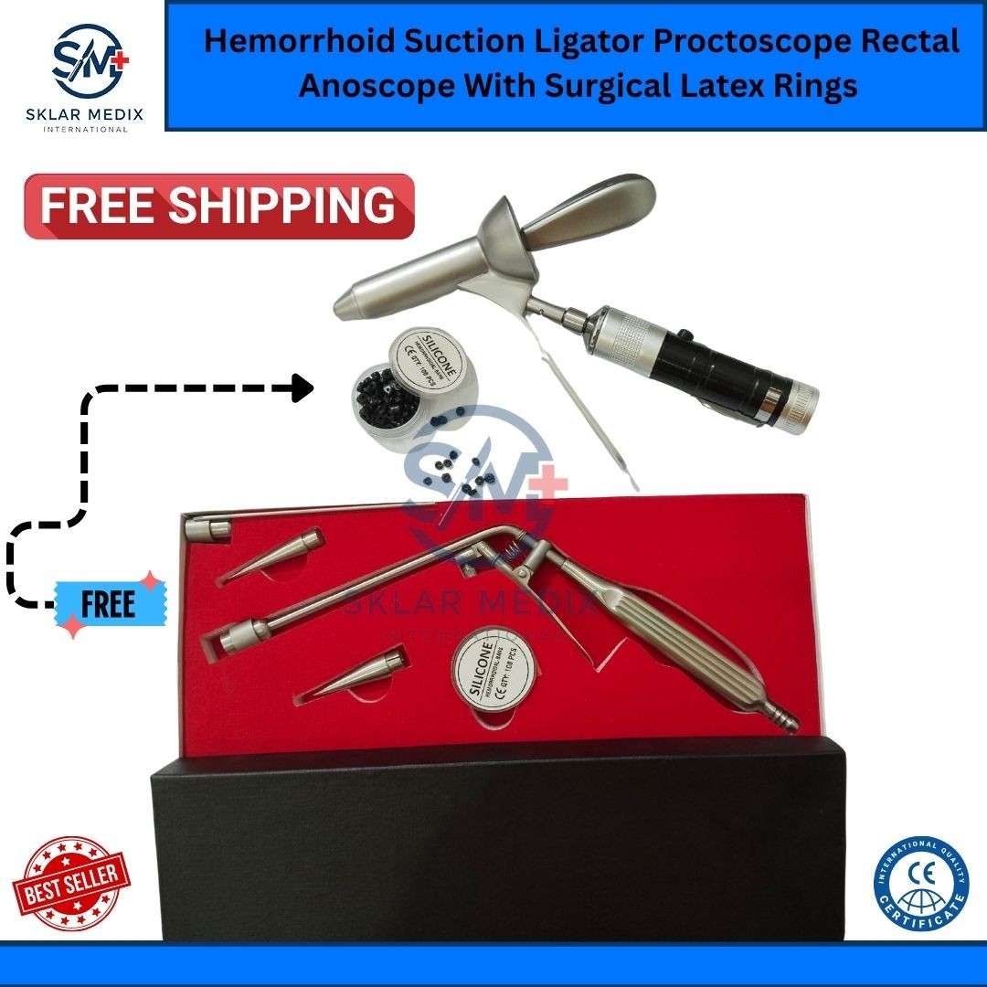 Hemorrhoid Suction Ligator Proctoscope Rectal Anoscope With Surgical Latex Rings