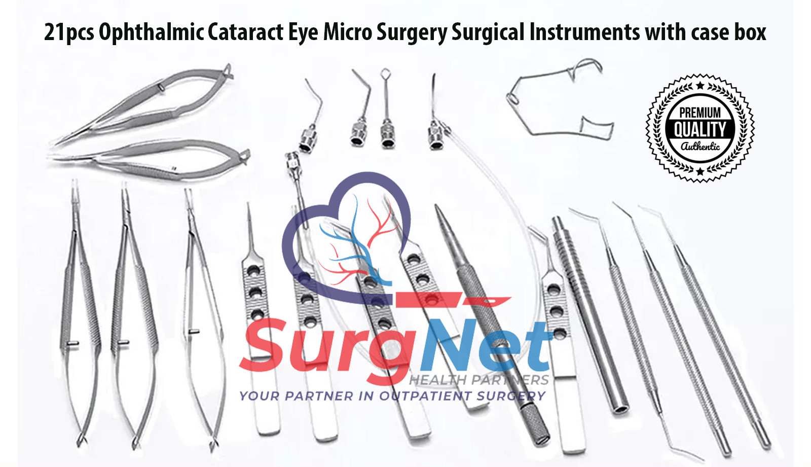 21pcs Ophthalmic Cataract Eye Micro Surgery Surgical Instruments with case box