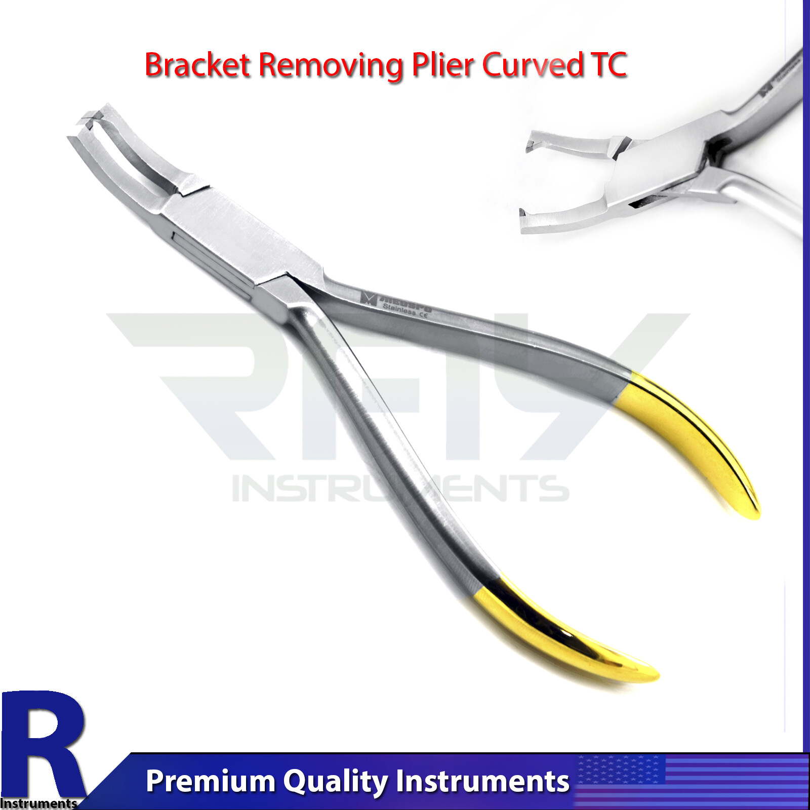 Dental Bracket Remover Plier TC Curved Ortho Braces Removing Surgical Instrument