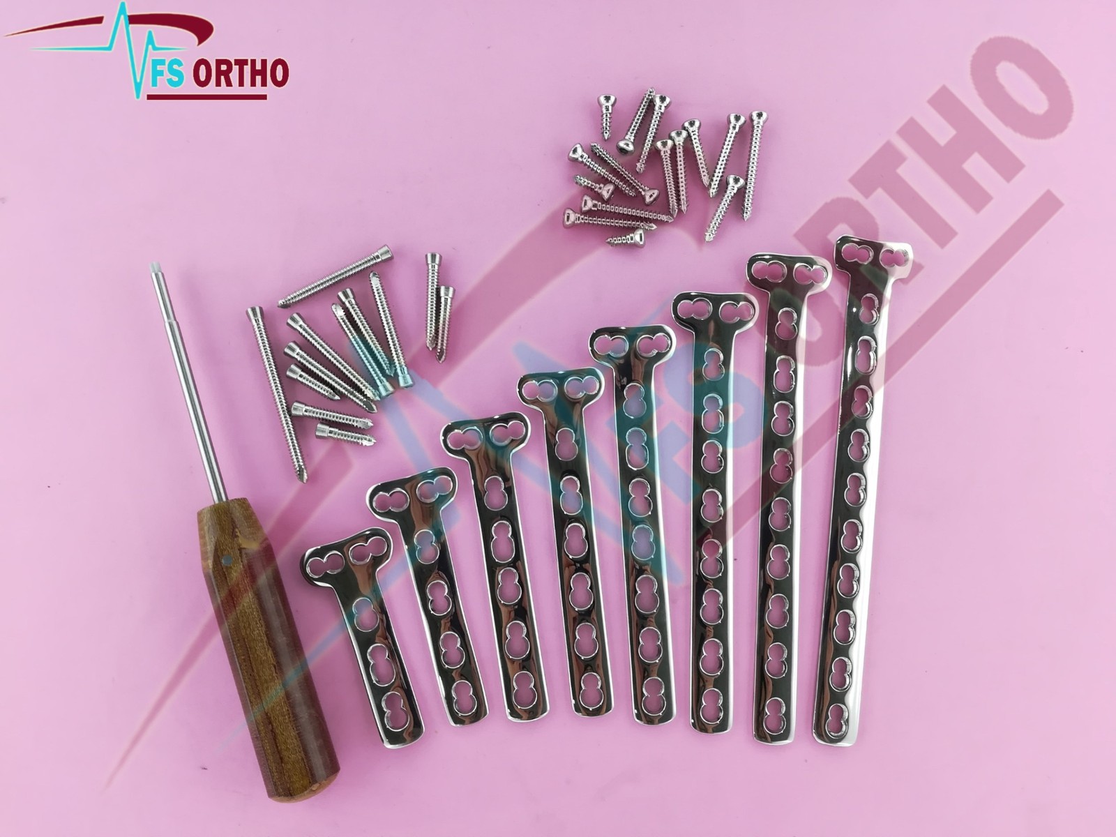 Locking T-Buttrëss Plate 3–10 Holes with 5mm LCP Screws 70 PCS SS 316L