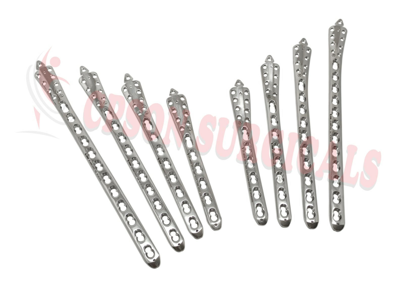 Veterinary Medial Distal Tibia Plates 5.0mm Set of 8pcs(L4/R4) SS