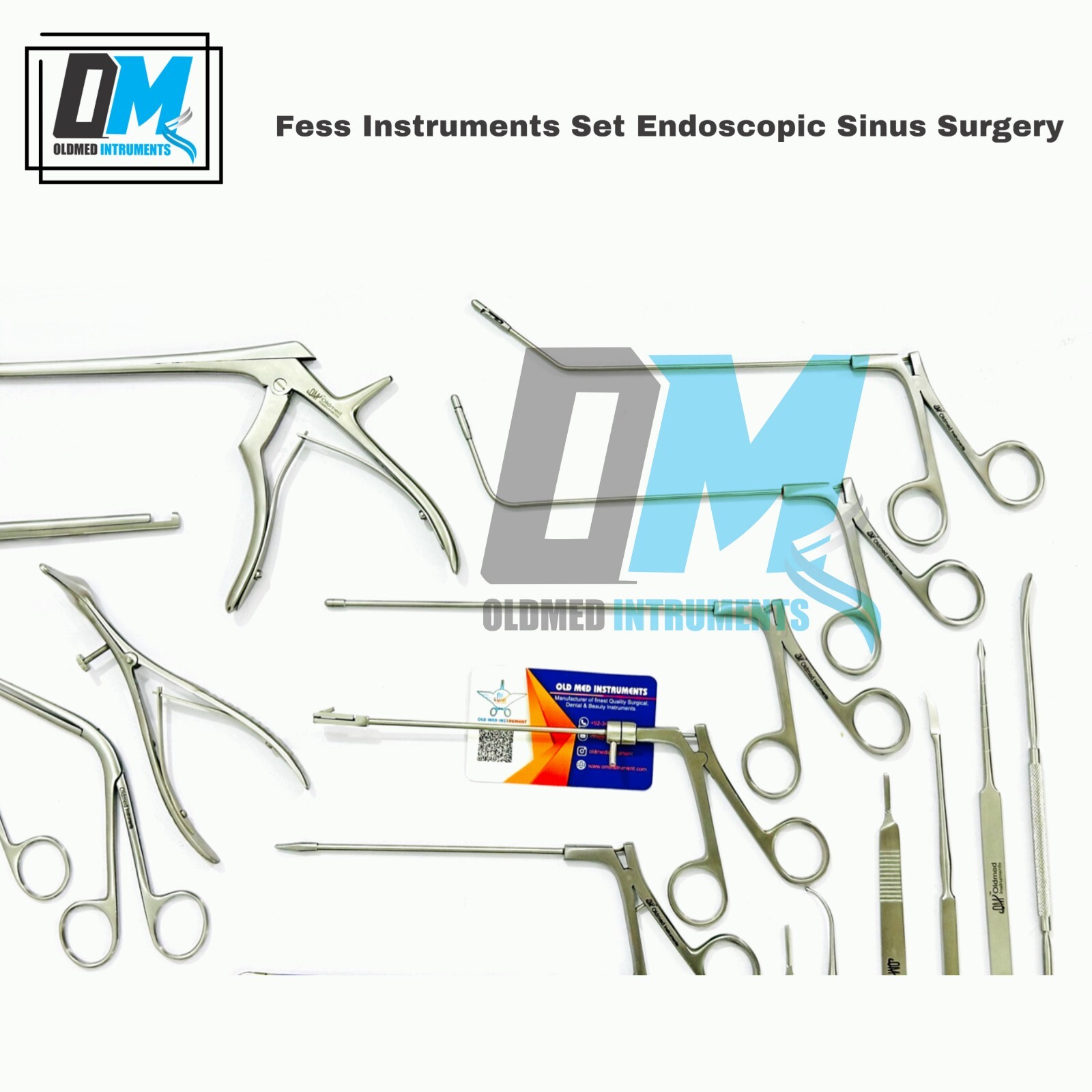 Fess Instruments Endoscopic Sinus Surgery ENT Instruments Set with Steel case A+