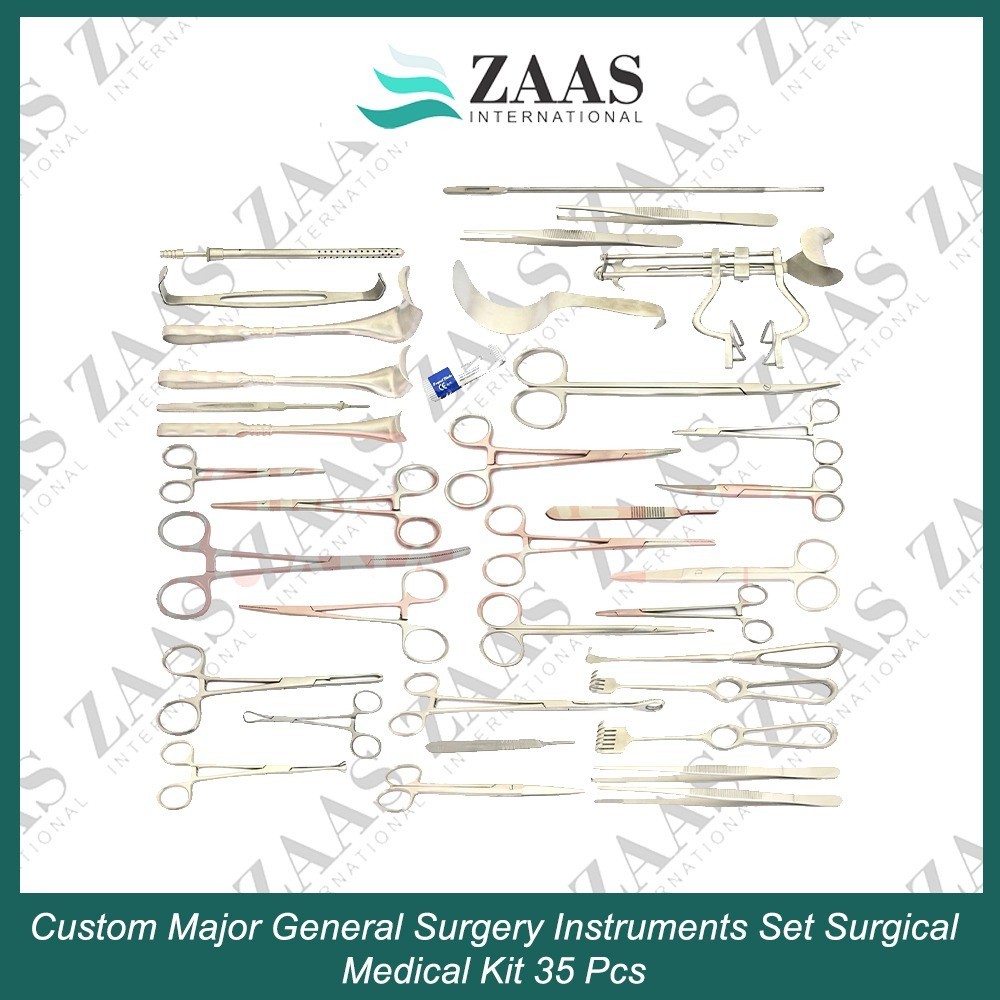 Custom Major General Surgery Instruments Set Surgical Medical Kit 35 Pcs