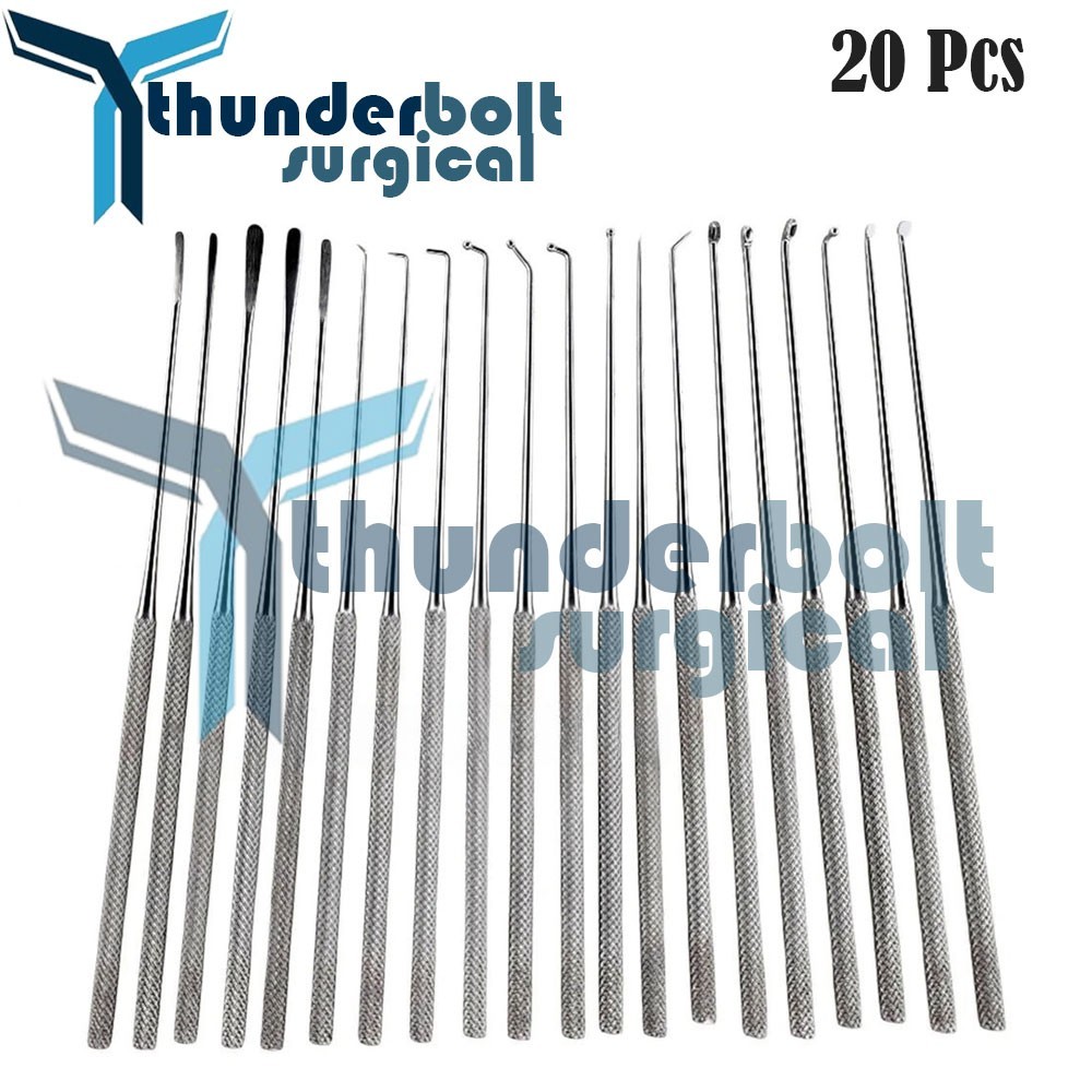 Rhoton Micro Dissector Expanded Set 20 Pcs Neurosurgery Instruments Surgical Kit