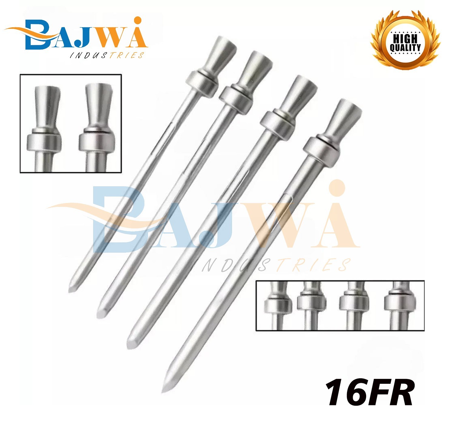 Suprapubic trocar for cystostomy 4 Pcs Set Stainless Steel Surgical Instruments