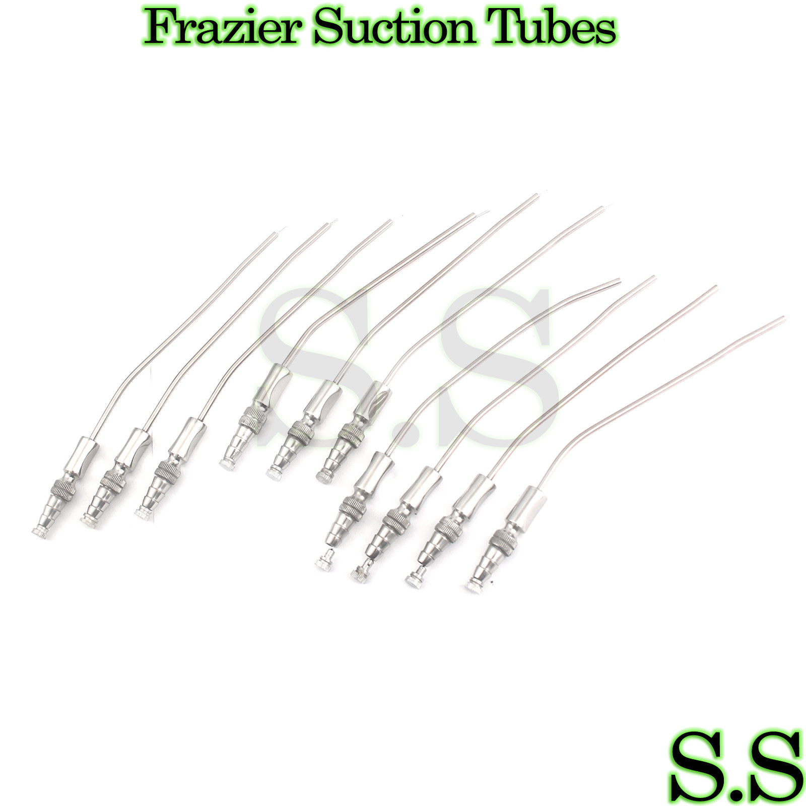 10 Pcs Surgical Frazier Tubes No. 11 Suction 3.67mm Diagnostic 7.6″ Instruments