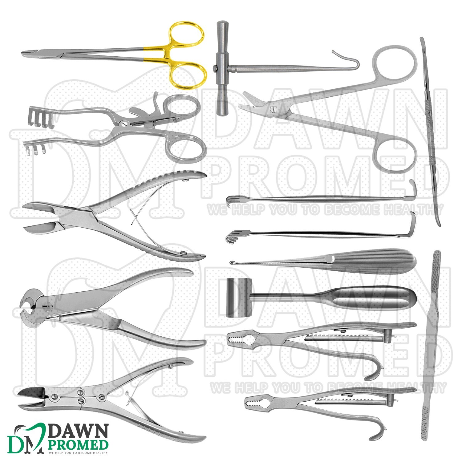 15 Pcs Orthopedic Surgery Veterinary Instruments Kit German Grade Surgical Set