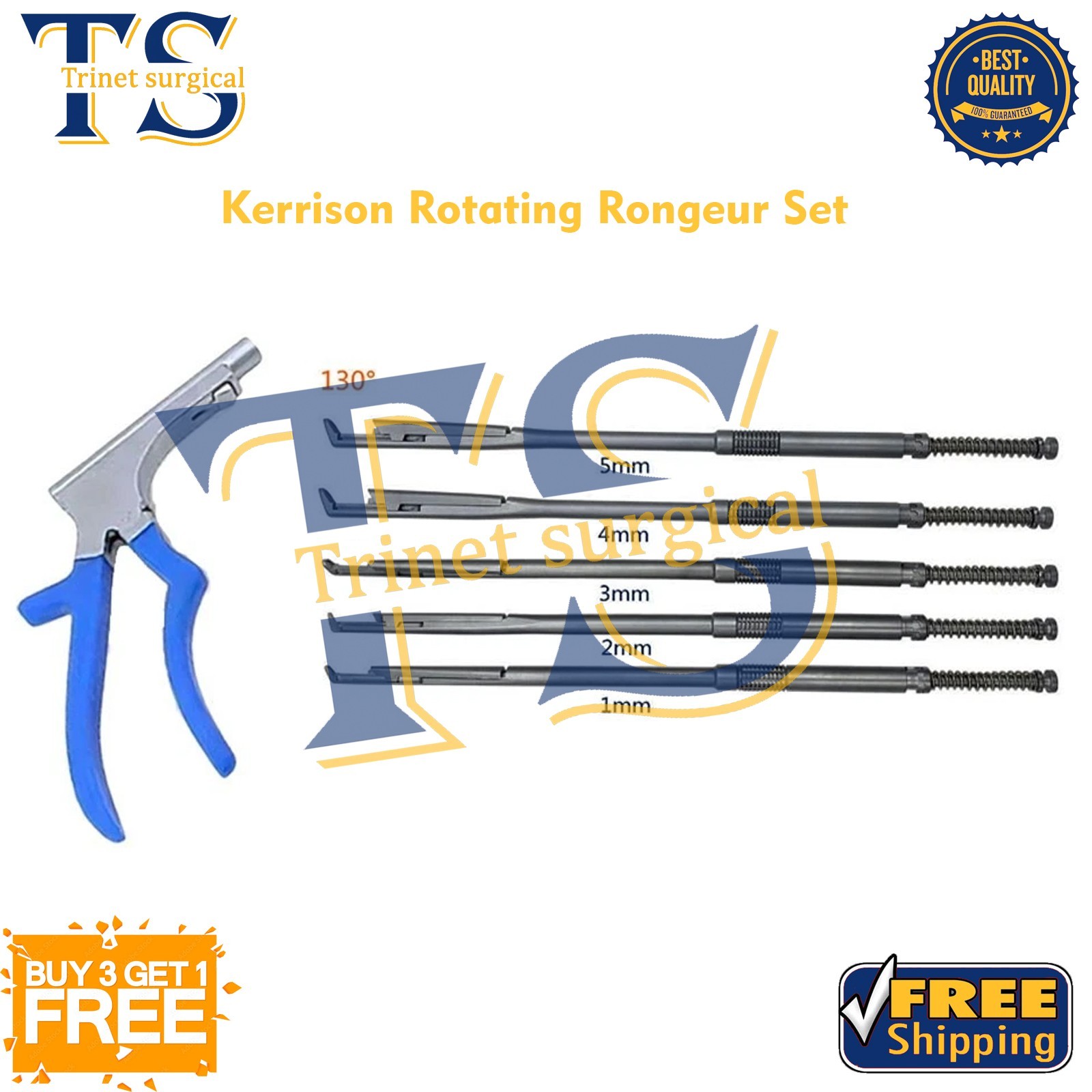 Interlaminar Kerrison Rotating Rongeur Set Spine Surgery Orthopedic Instruments