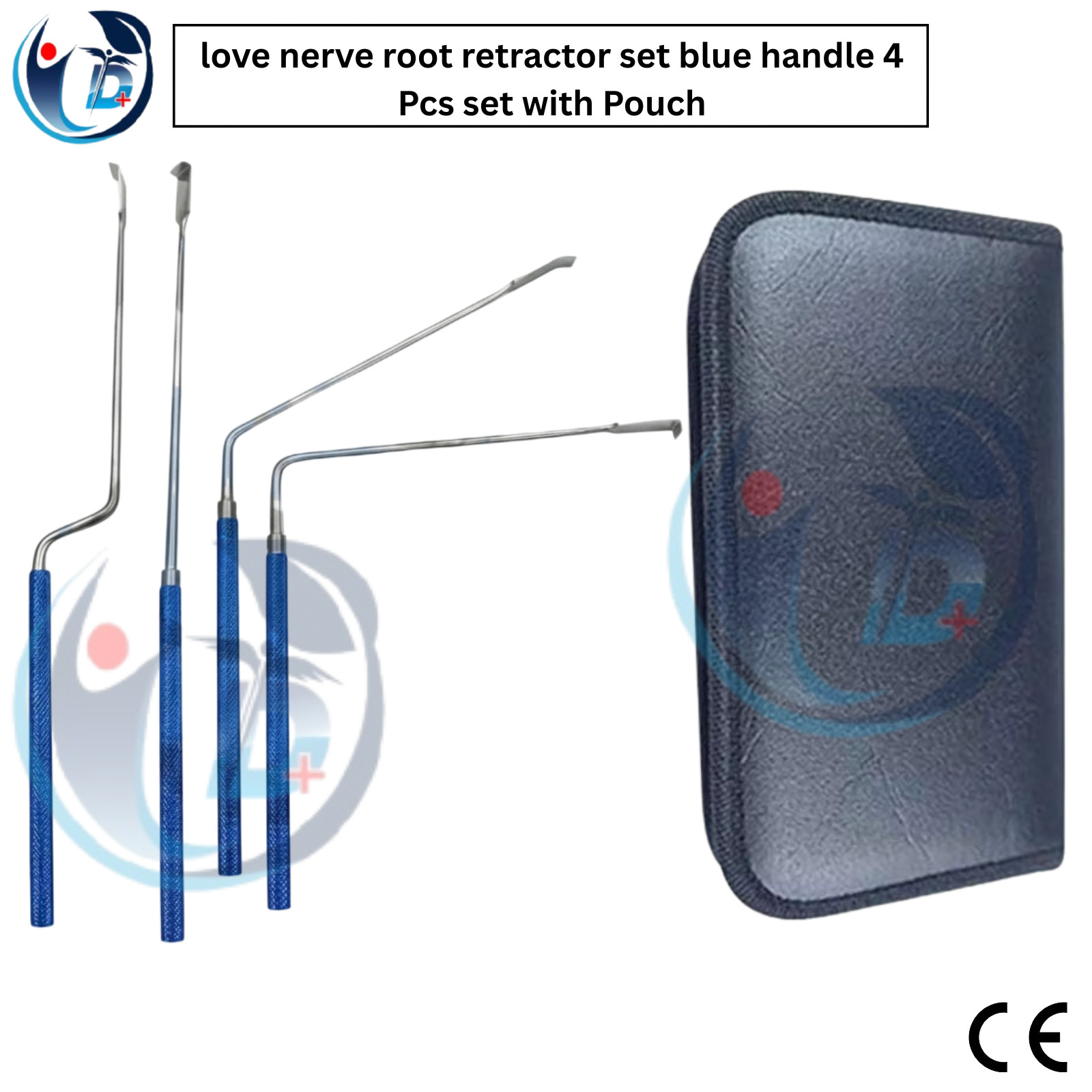 Nerve Root Retractor 4 PCs Set with Pouch Neurosurgery surgical Instruments CE
