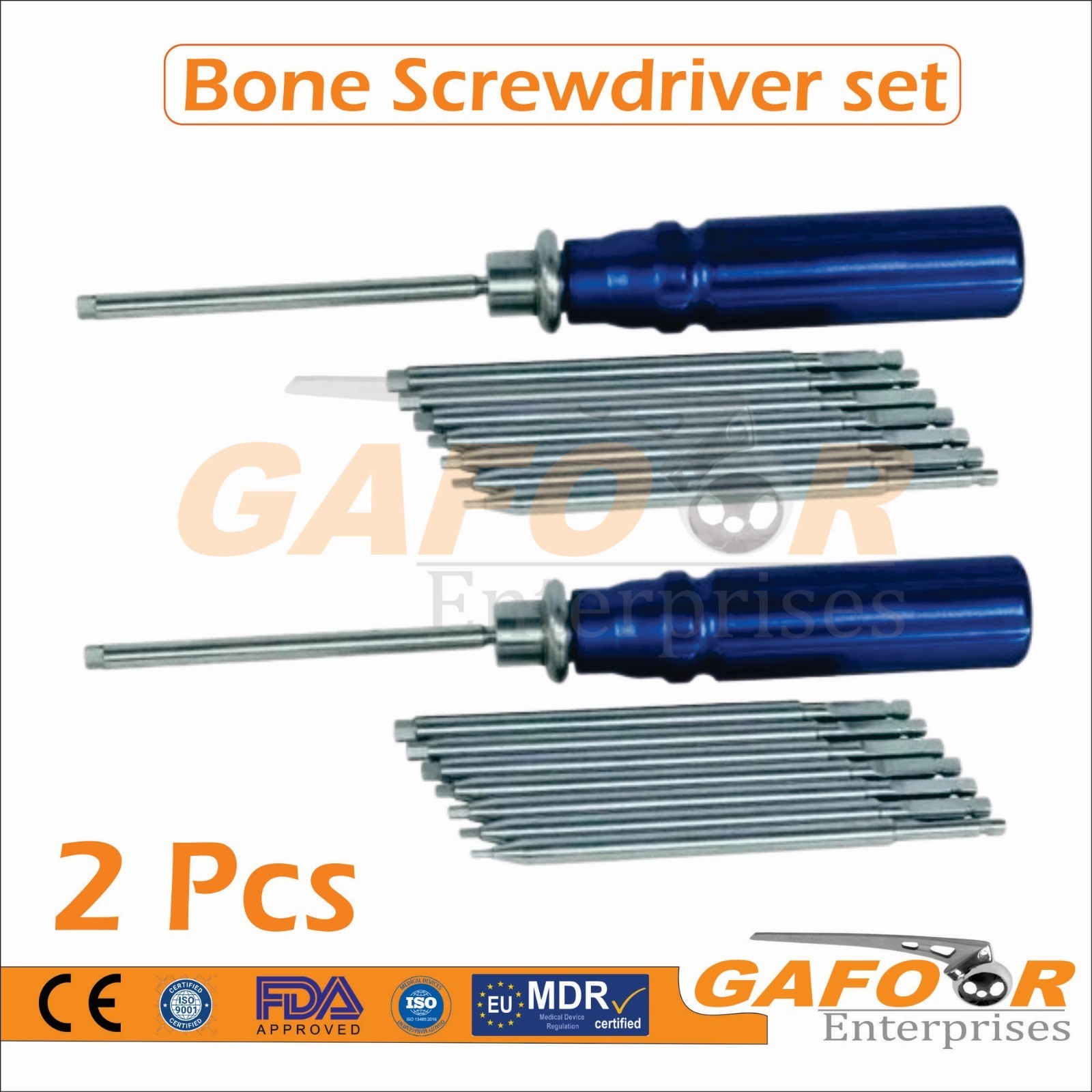 Bone Screwdriver set With Quick Coupling handle Surgical Instrument 2 Sets