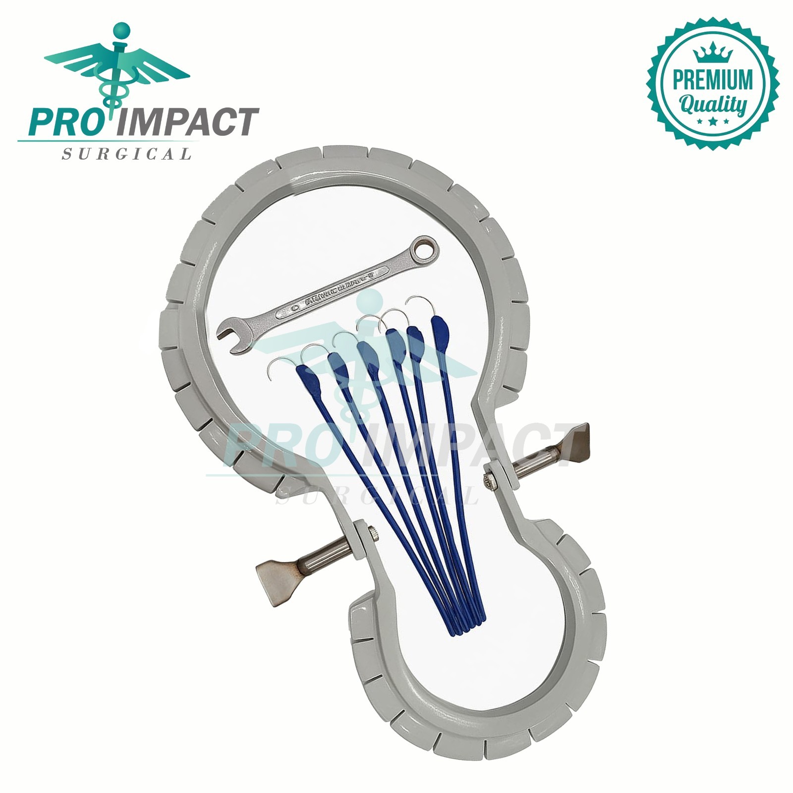 Lone Star Retractor Ring With 6 Hooks & Key Reusable Surgical Instruments