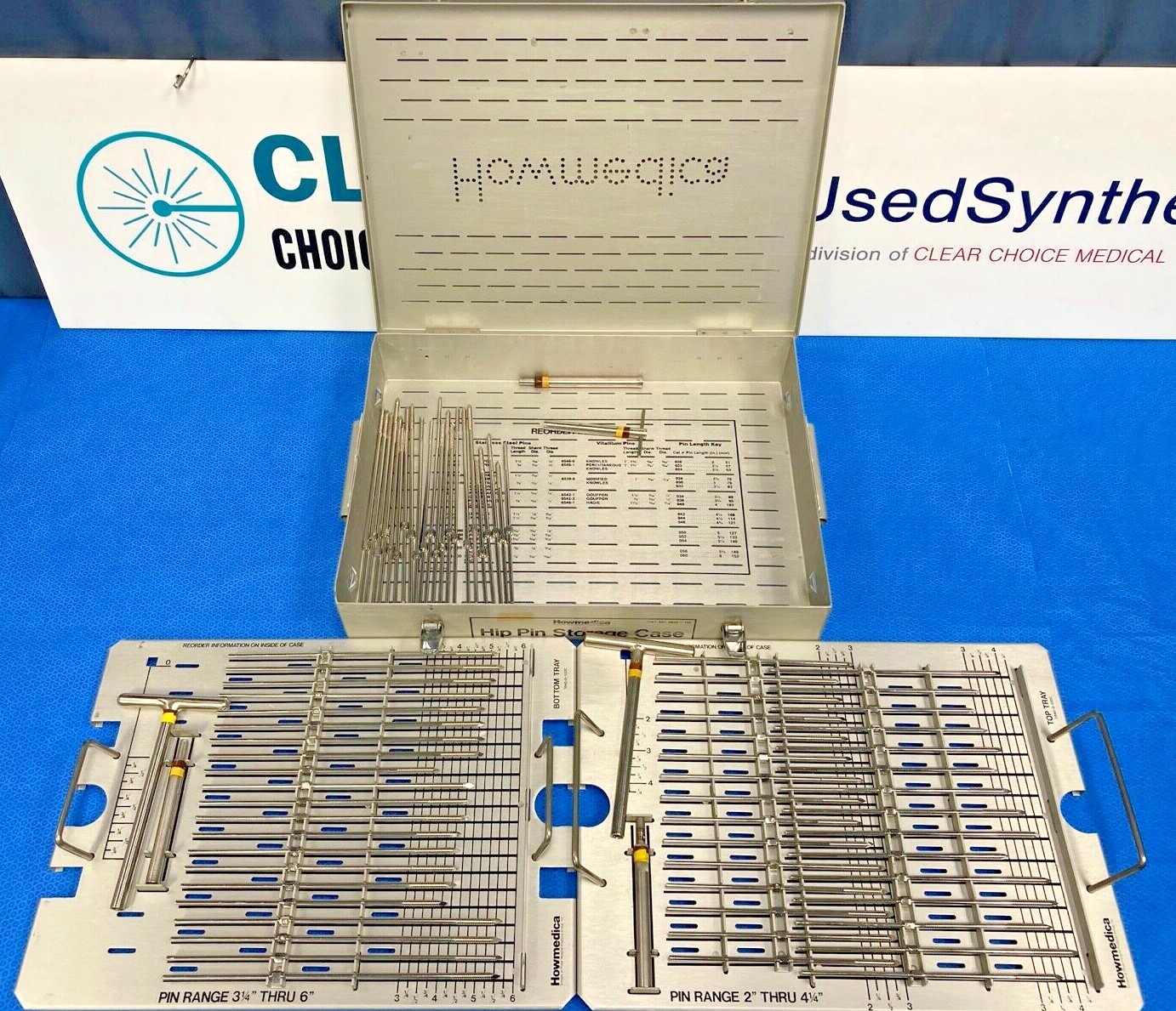 Howmedica 3840-1-100 Hip Instrument Storage Case w/ Extras Orthopedic