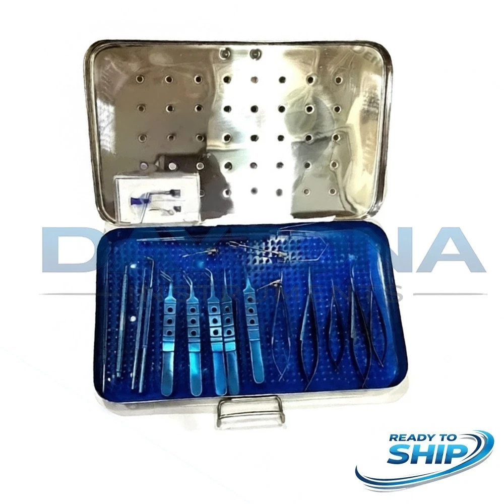 Eye Cataract Titanium Material Set 21 PCS Ophthalmic Set With Box