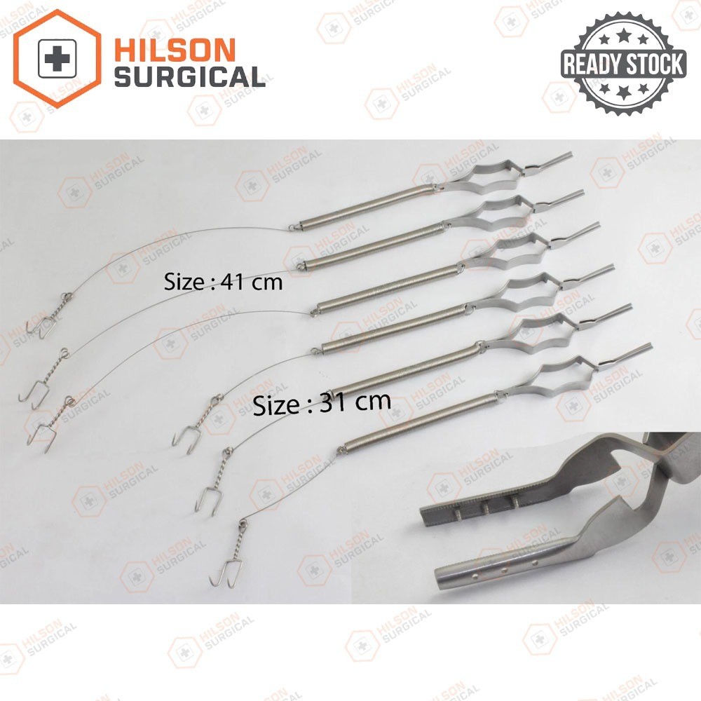 yasargil Gelea Spring Hook Length 31 cm & 41 Cm 6 PCs Set Surgical Instruments