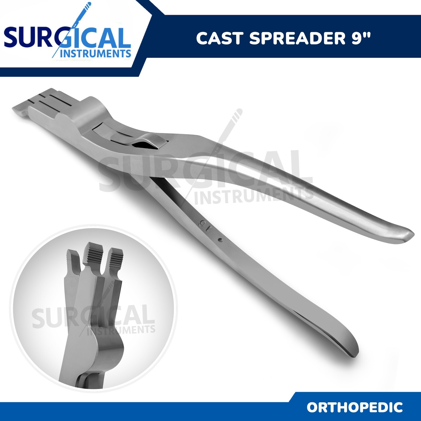 Three Prong Cast Spreader 9″ Spring Action Serrated Jaws Orthopedic German Grade