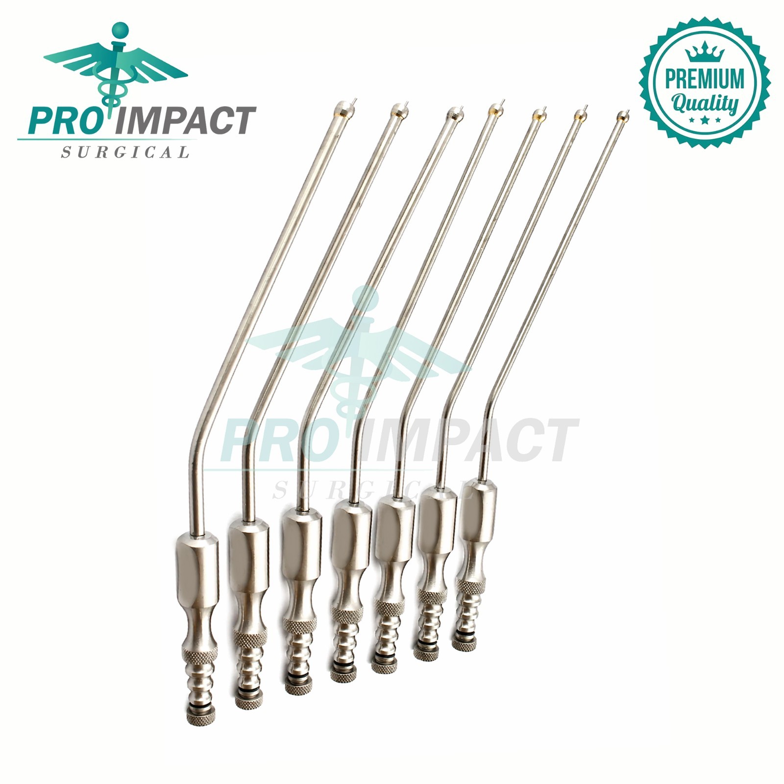 7 PCs Set Frazier Suction Tubes With Ball Tip 6 To 12 Fr Surgical Instruments