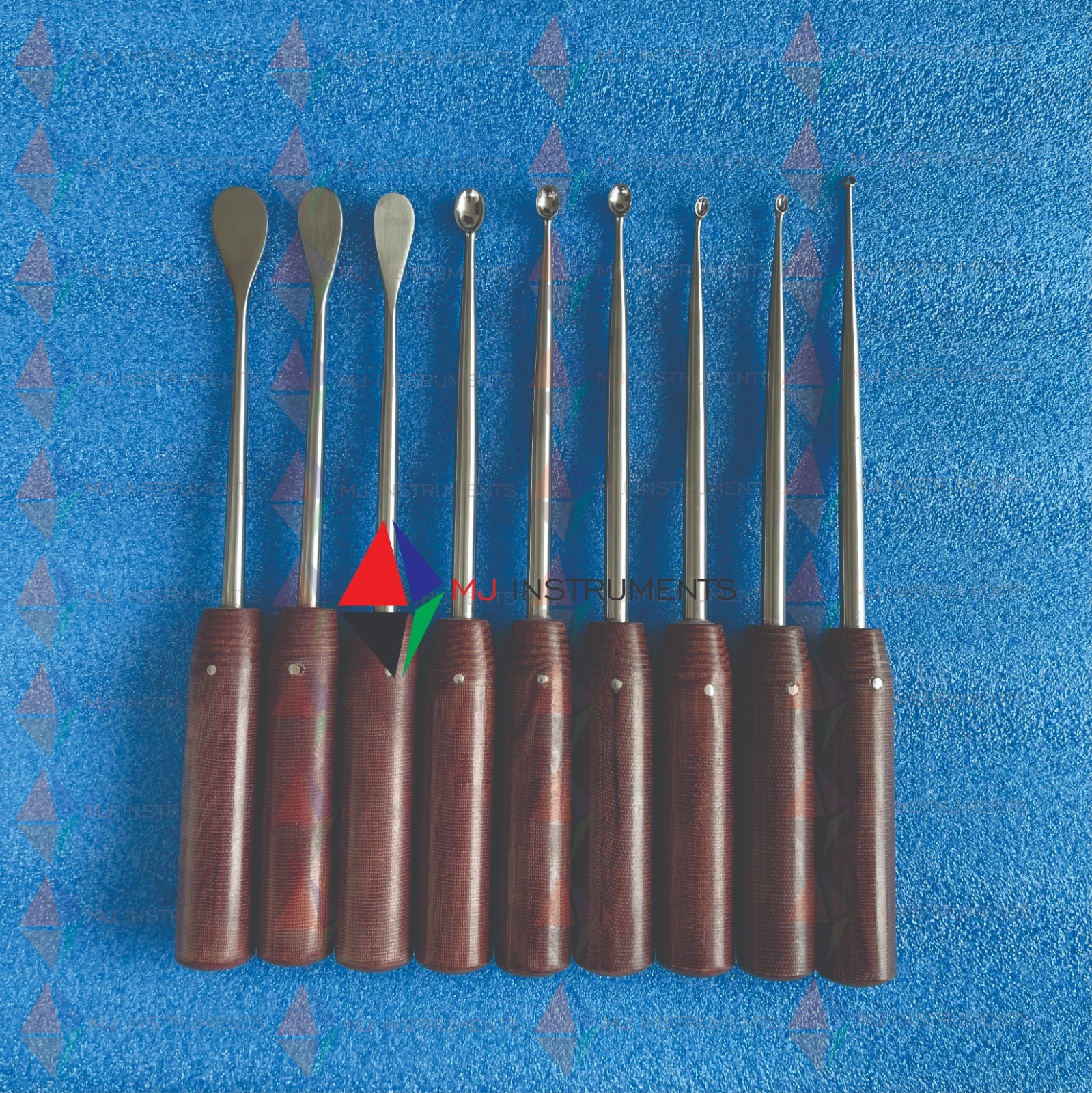 Spine Laminectomy Cup Curettes, Ring Curette & Cobb Elevator Set Orthopedic A+