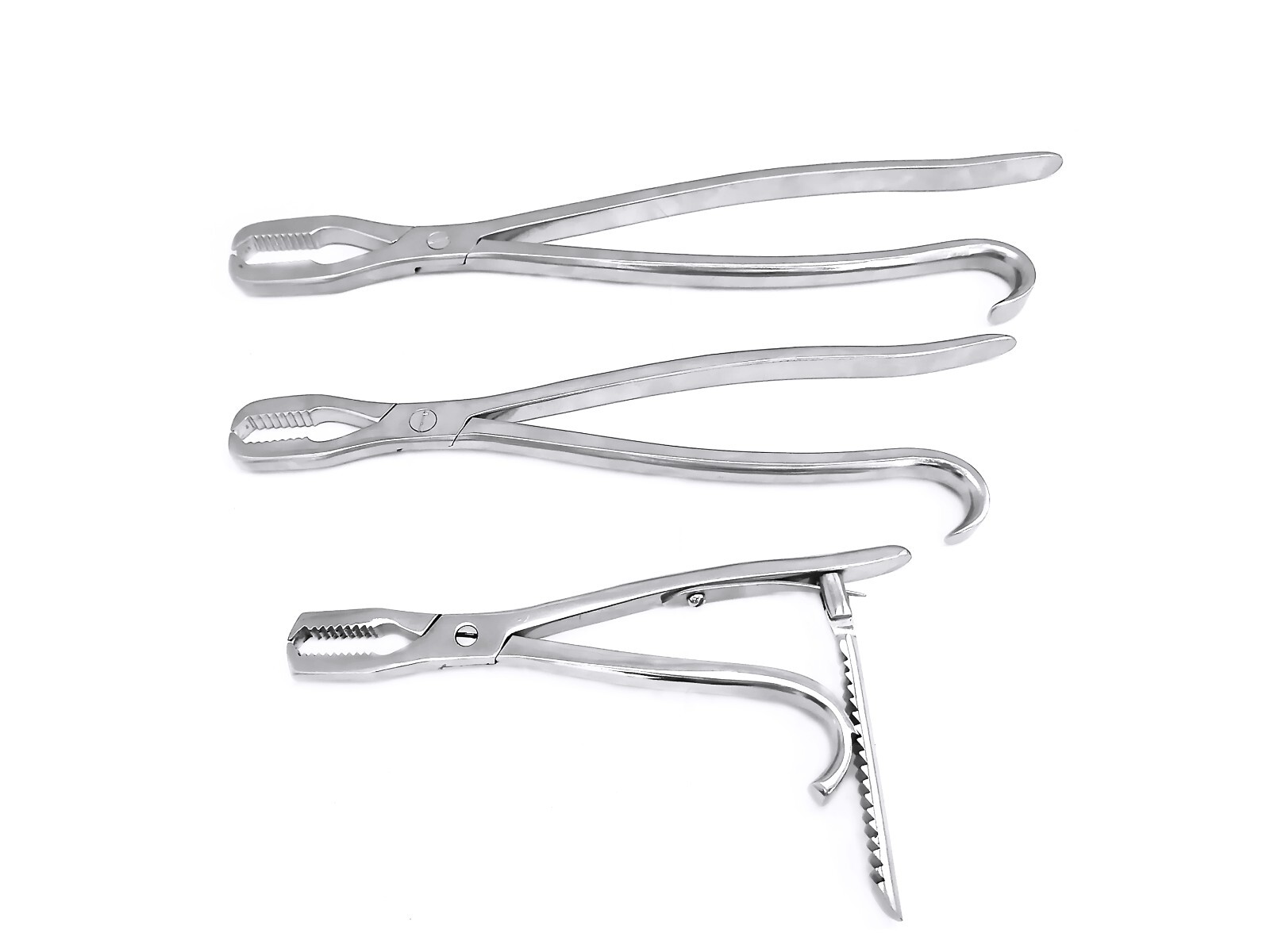 Lane bone holding forcep set of 3 (6″,10″&12″) veterinary surgical instrument