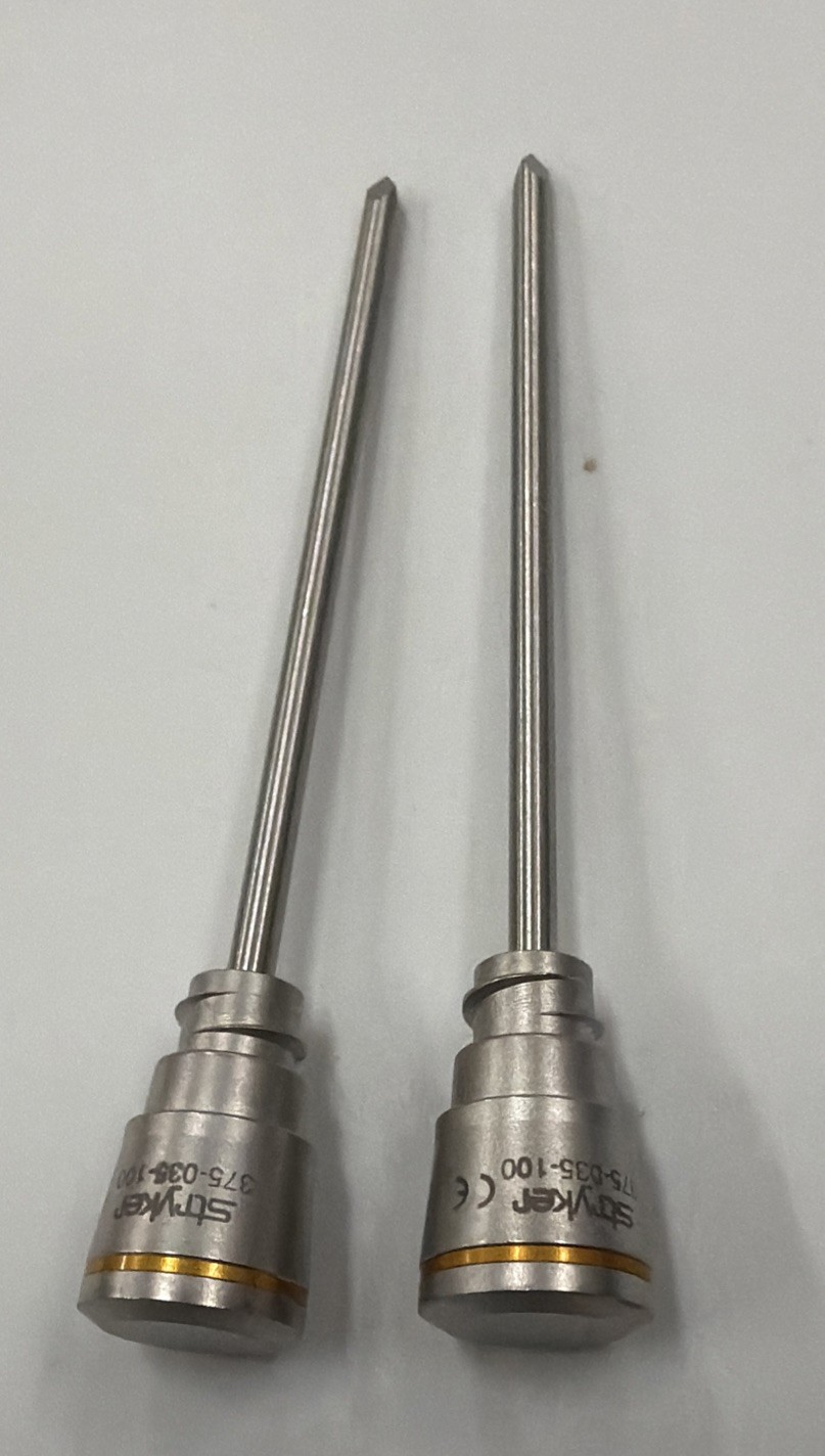 (2)Stryker 375-035-100 Formula Trocar Small-Joint Arthroscopy Instrument 3.5 mm