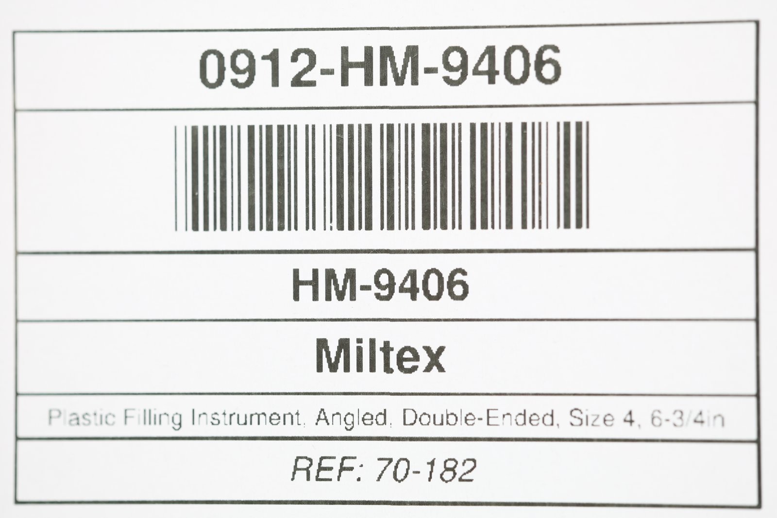 Miltex 70-182 Plastic Filling Instrument, Angled, Double-Ended, Size 4, 6-3/4in