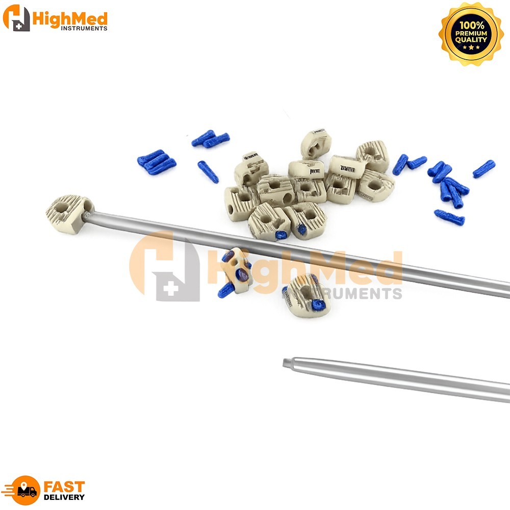 Locking 5mm CERVICAL FUSION SPINE CAGE (PEEK Material) with SCREWS 17 Pcs