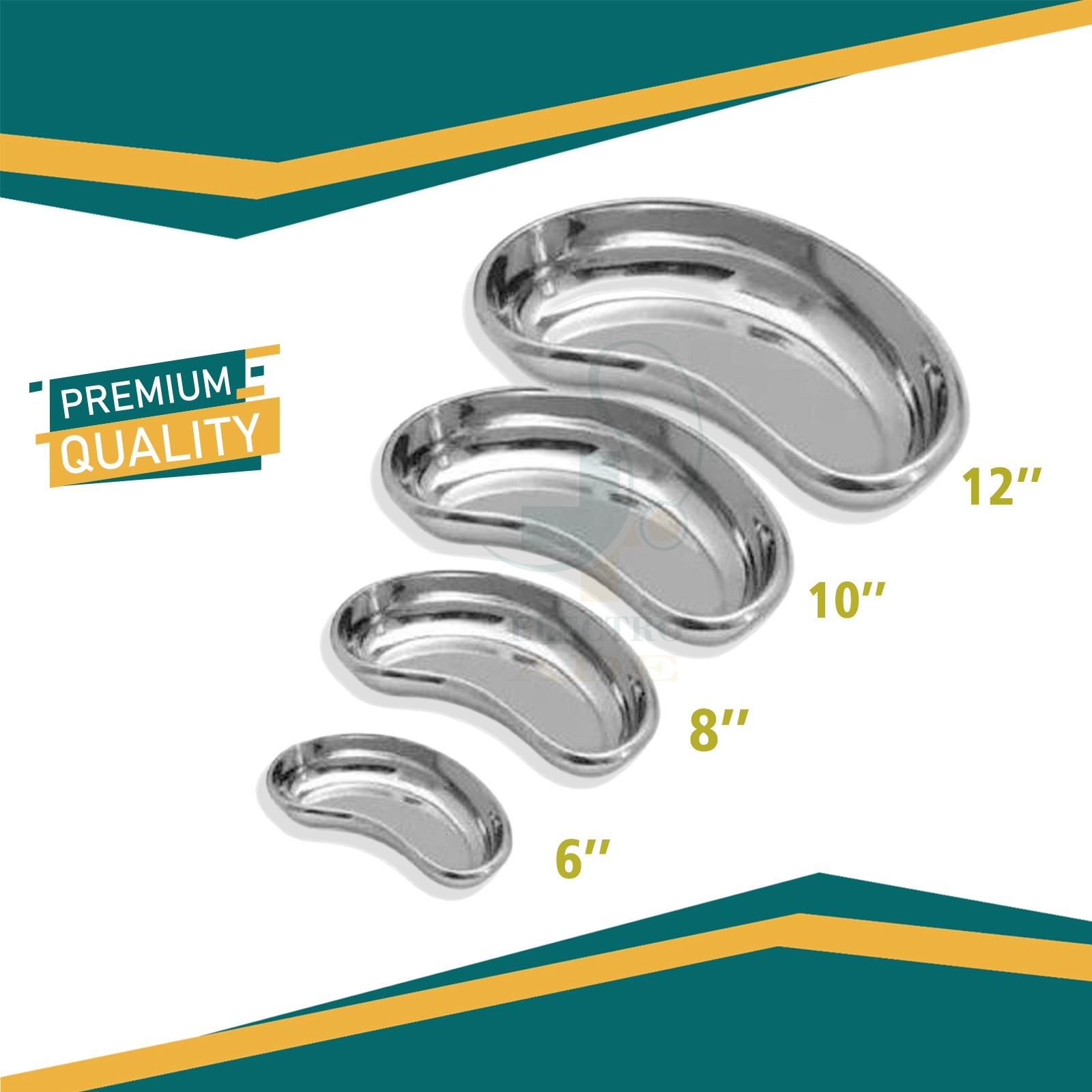 Stainless Steel Kidney Tray Medical Surgical Autoclavable Basin 6” 8” 10” 12”