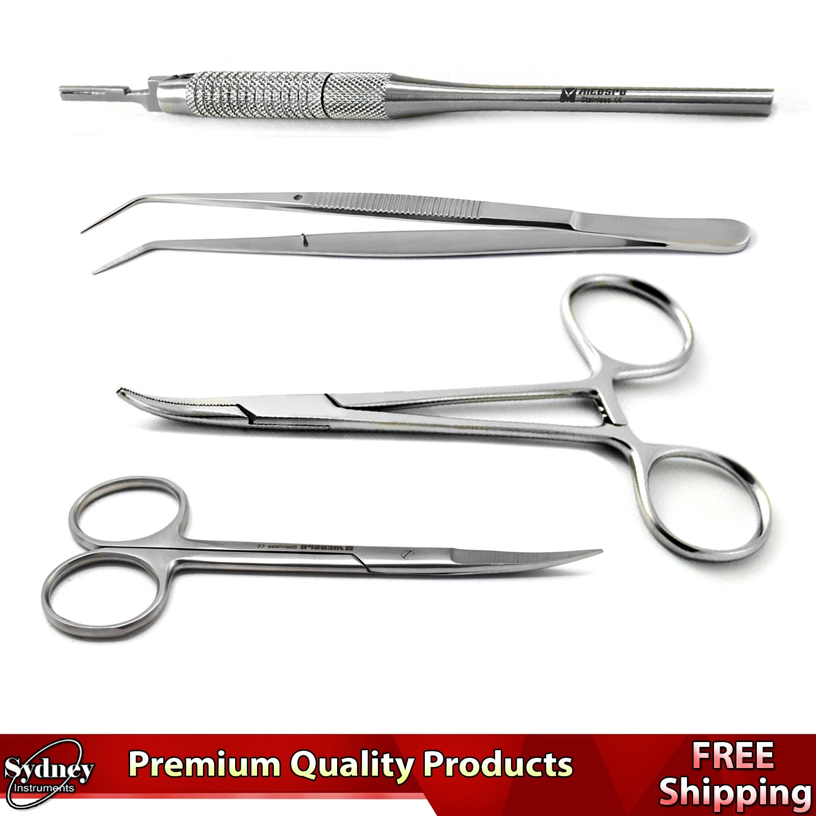 Medical Veterinary kit Instruments Mosquito Forceps Tissue Scissor Cotton Pliers