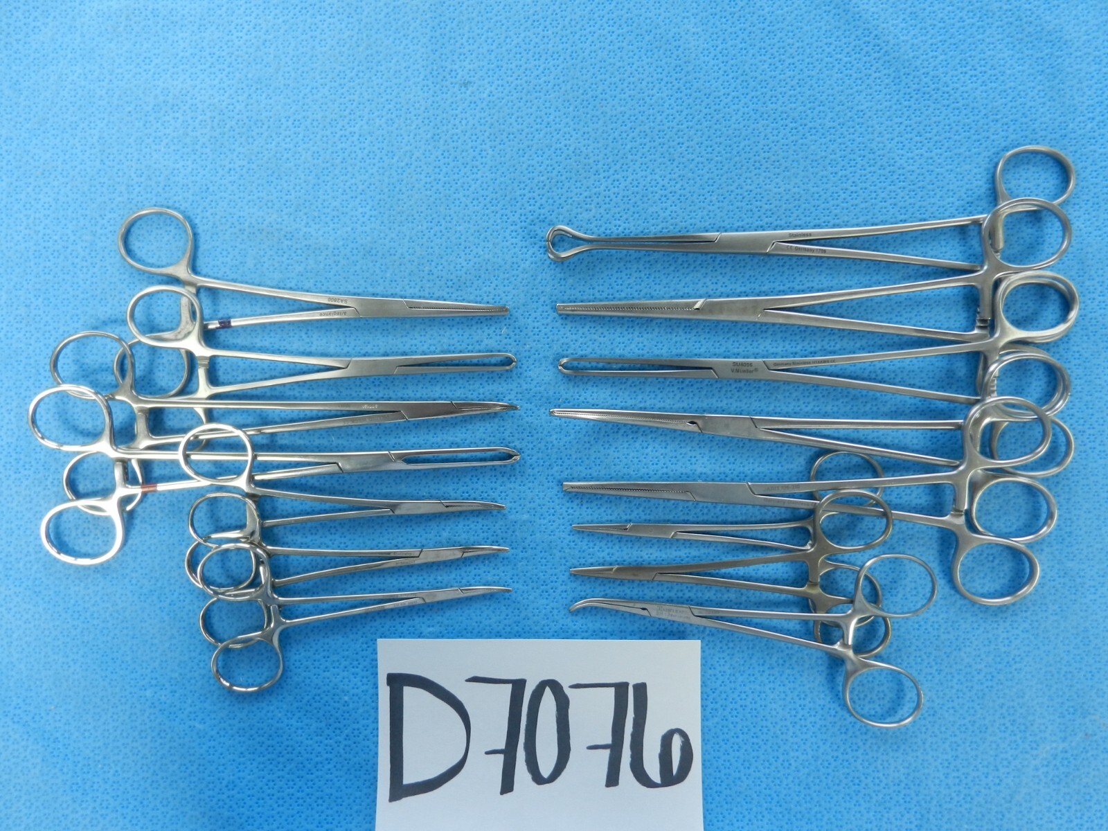 D7076 Pilling Weck V. Mueller Symmetry Surgical Forceps Lot of 15 12-21cm