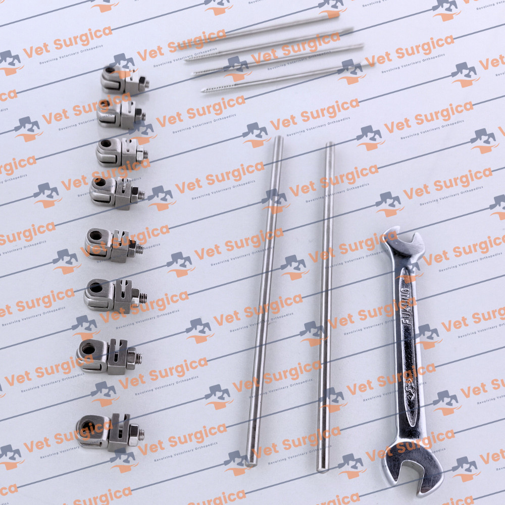 2.5mm External Fixator AO mini Clamps & Pins Veterinary 19 Pcs Set