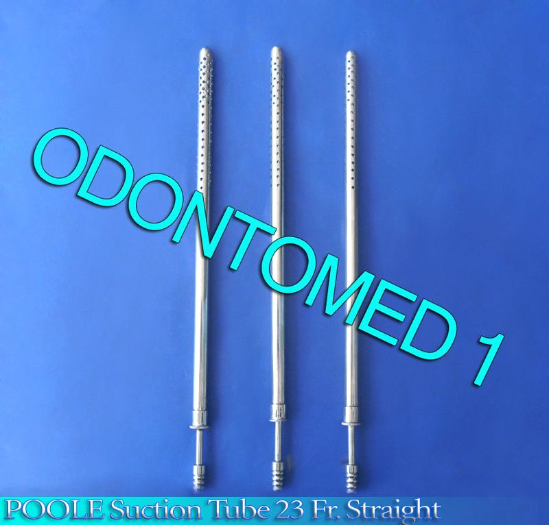 12 POOLE Suction Tube 23 Fr. STRAIGHT SURGICAL MEDICAL INSTRUMENTS