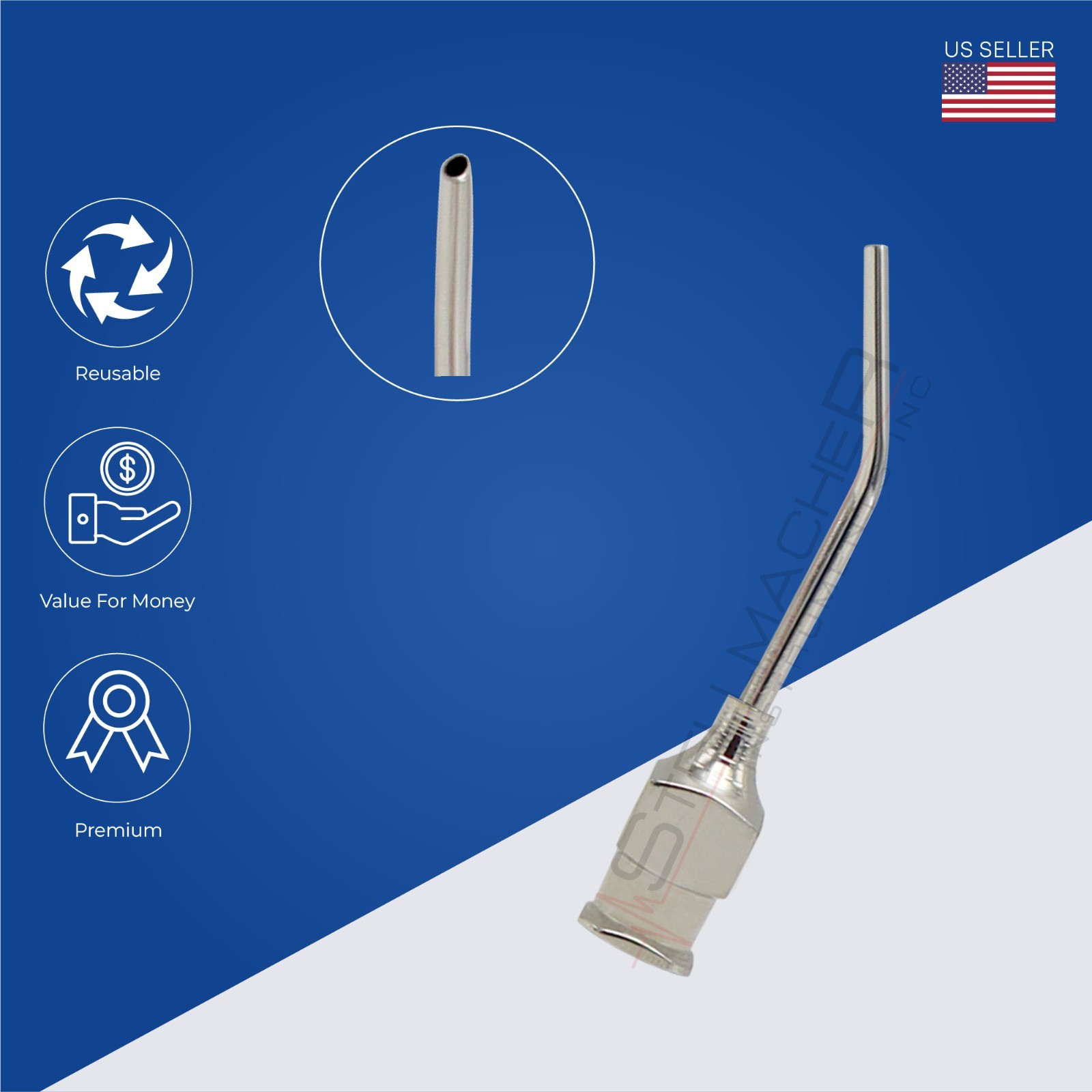 Irrigating Cannula Bonn Model Flat tip 19ga Surgical Ophthalmic Instruments