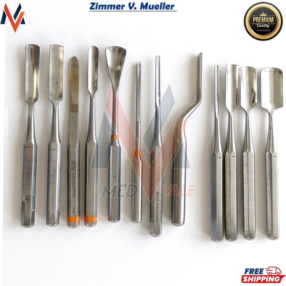 Zimmer V. Mueller Orthopedic Gouge Instruments Lot of 12