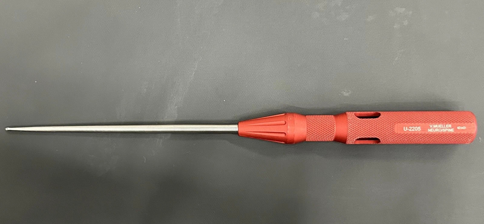 V. Mueller U-2205 Neuro Spinal Chroma-Line Micro Spinal Curette Reverse Angle