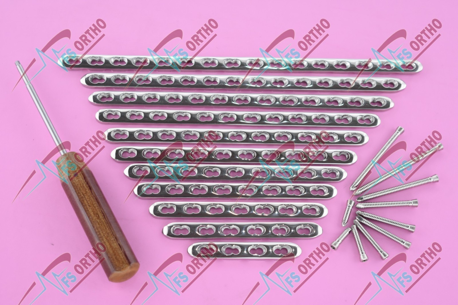 4.5mm Narrow Locking Plates 6-14 Hole + 5mm LCP Screws 116PC SS316L