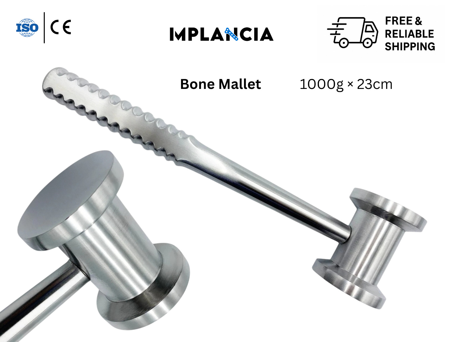 Bone Mallet 1000g 23cm OR Grade German SS Orthopedic Surgical Instrument