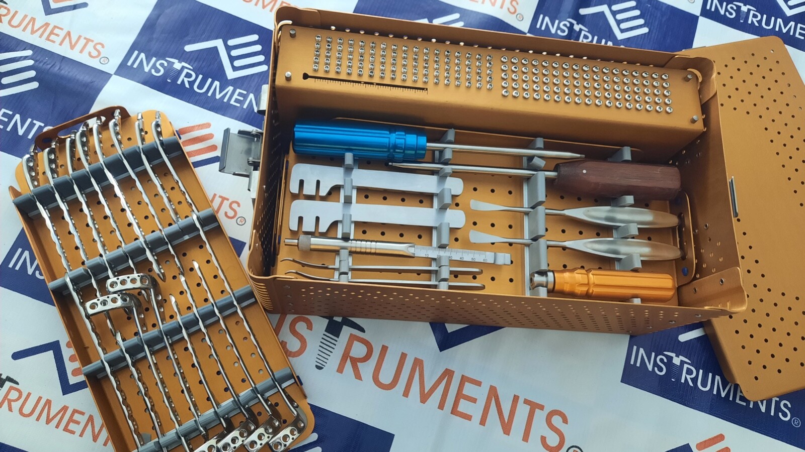 Locking Small Fragment Instrument set & Tibia 6,8, 10, 12 H plates & screw 211pc