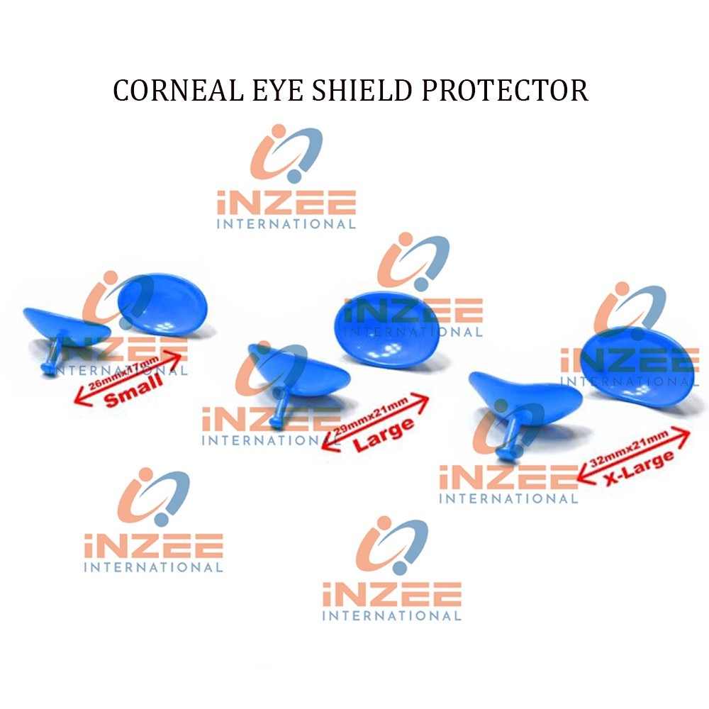 Corneal Eye Shield Protector, Stainless Steel Set of 3 Pairs, Blue Coated, By IZ