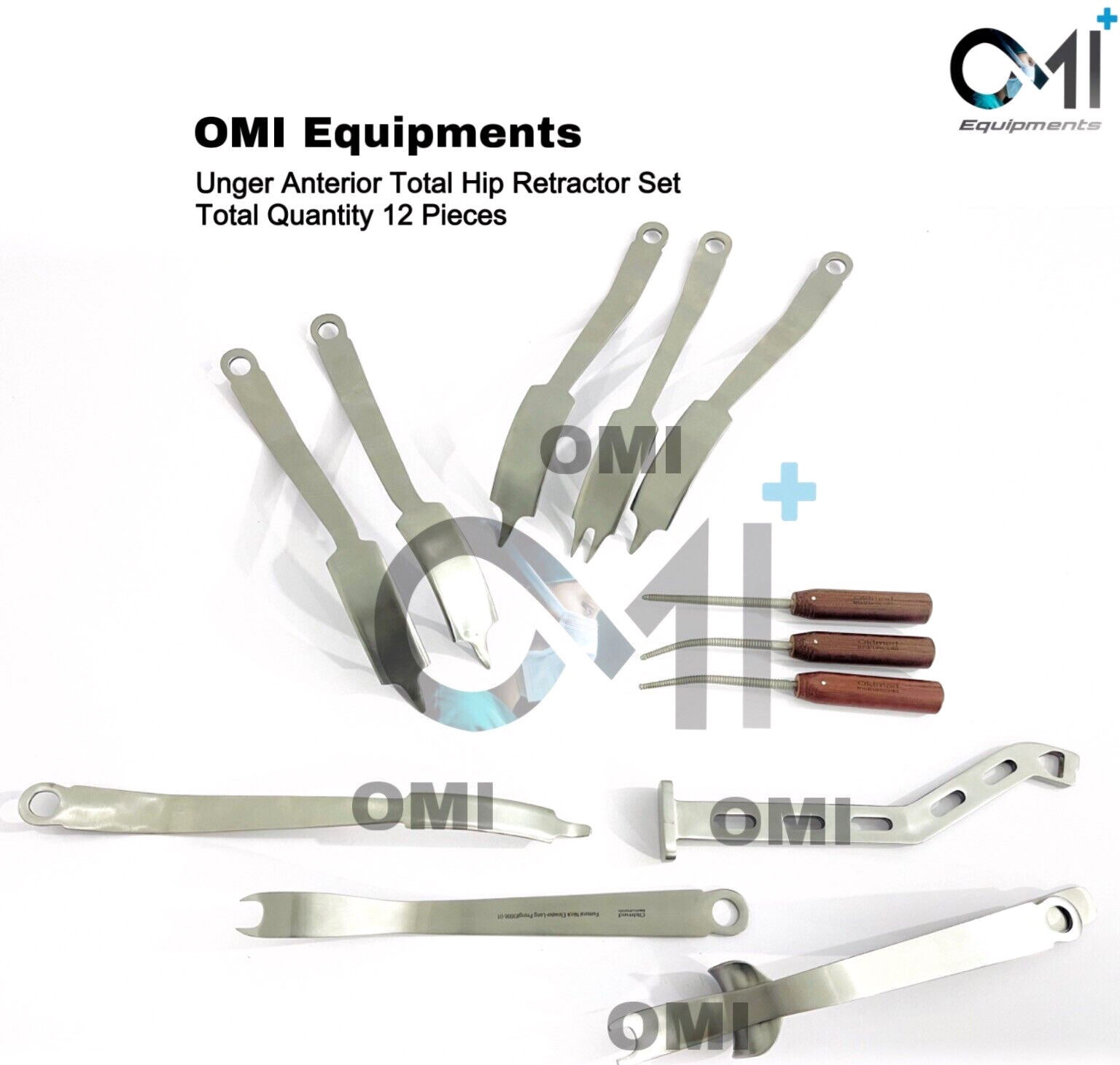 Unger Anterior Total Hip Retractor 12 Pcs Best Quality Surgical Instruments Set